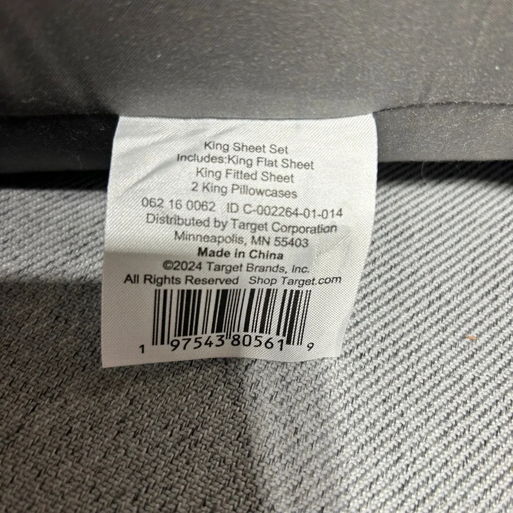 King 320 Thread Count Cool TENCEL Lyocell Sheet Set 4 Piece Gray Charcoal